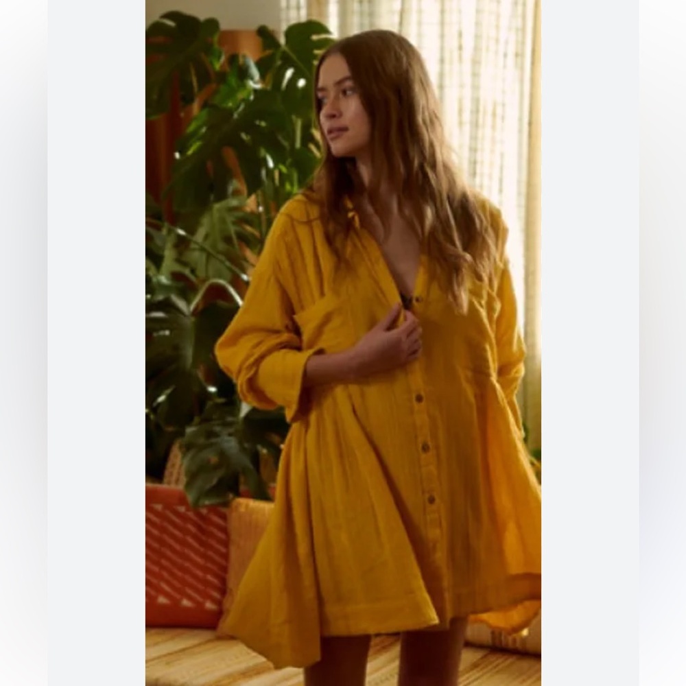 Free People The Voyager Shirtdress Boho by‎ Free People Yolk Small